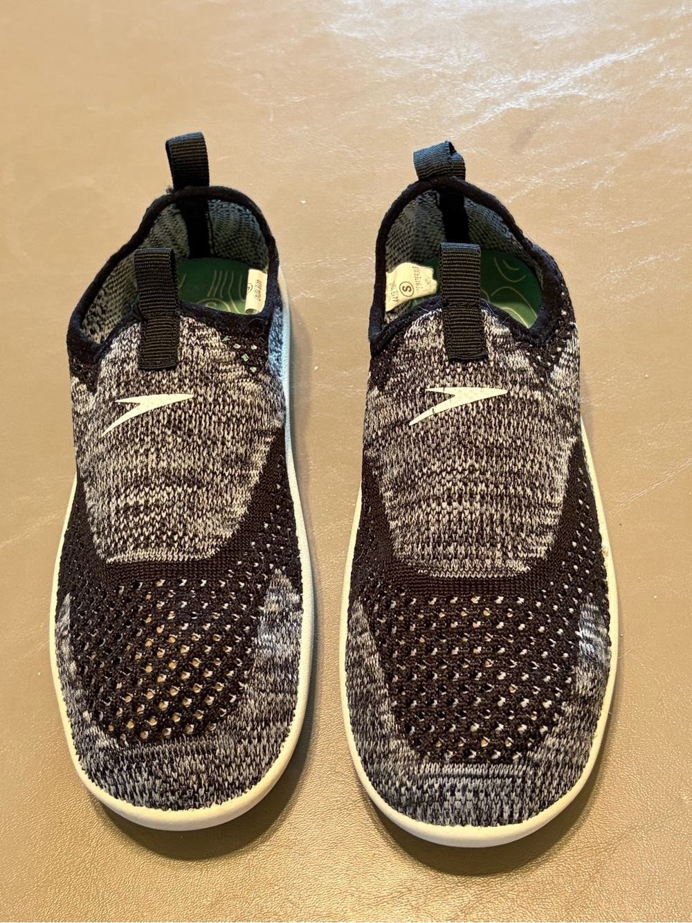 Speedo Black & Gray Knit Slip-On Sneakers